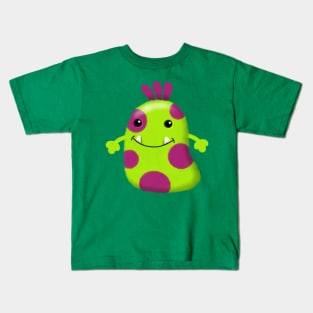 Cute Green Monster Kids T-Shirt